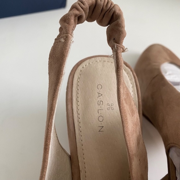 Caslon Tan Suede Block Heel Slingbacks - Picture 7 of 11